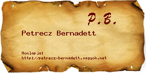 Petrecz Bernadett névjegykártya