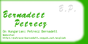 bernadett petrecz business card